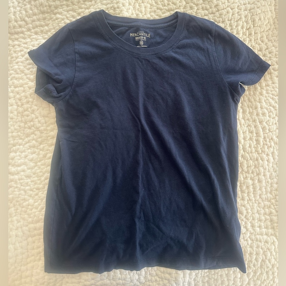 Jcrew Navy Crewneck Short Sleeve Tee